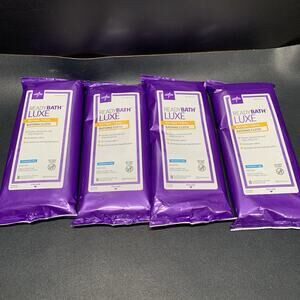 Ready Bath Luxe Antibacterial Rinse Free Bathing Cloth Fragrance Free 4 Pack Lot